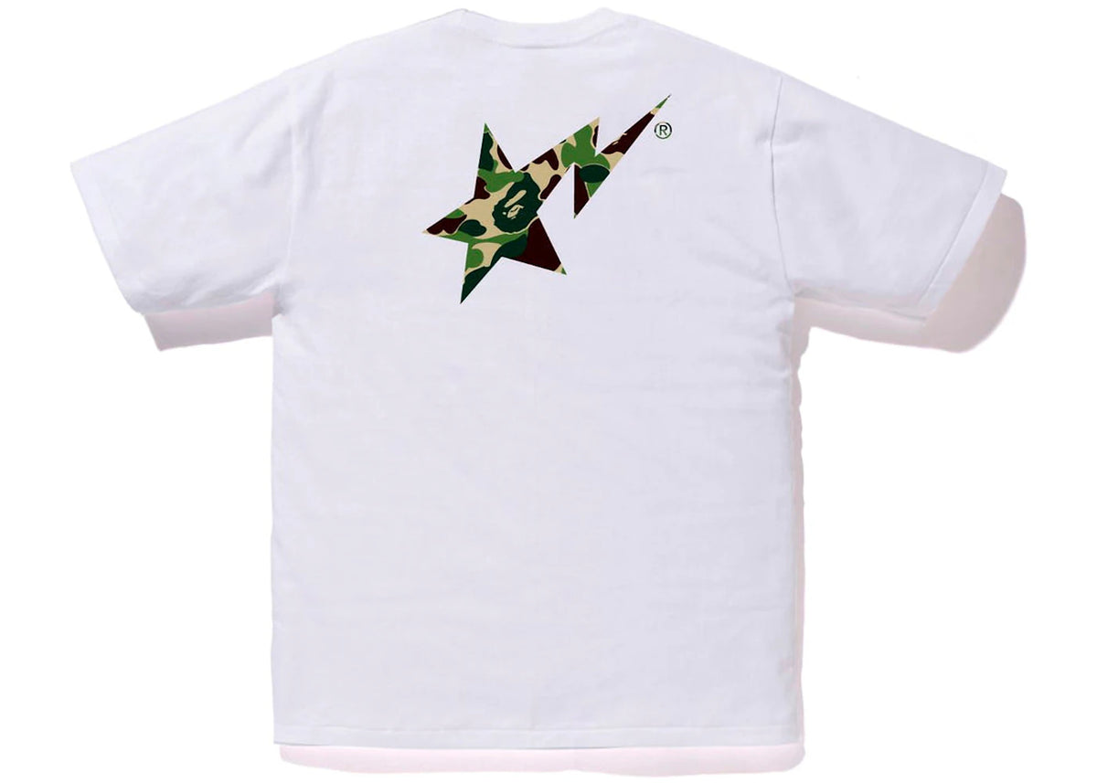 BAPE ABC Camo Bape Sta Logo Tee White Green - vue secondaire B