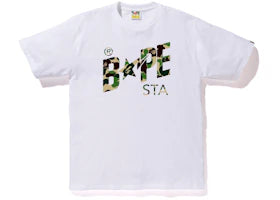 BAPE ABC Camo Bape Sta Logo Tee White Green - vue 360