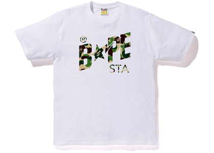 BAPE ABC Camo Bape Sta Logo Tee White Green - product view 2