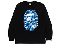 BAPE ABC Camo Big Ape Head L/S Tee Black/Blue