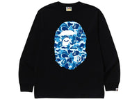 BAPE ABC Camo Big Ape Head L/S Tee Black/Blue