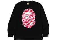 BAPE ABC Camo Big Ape Head L/S Tee Black/Pink