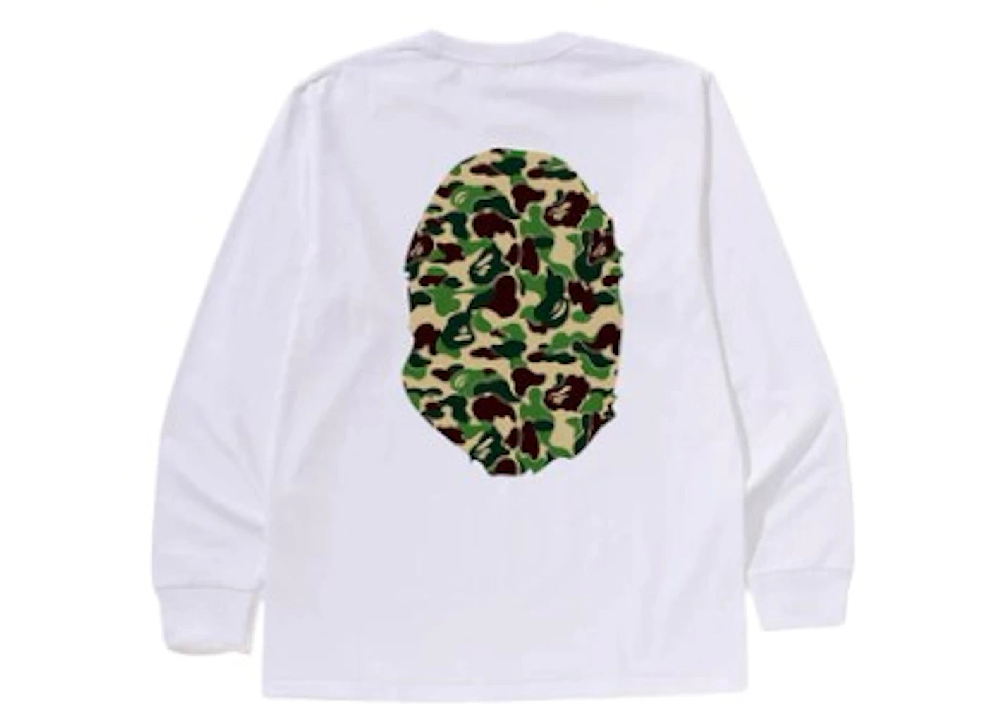 BAPE ABC Camo Big Ape Head L/S Tee White/Green - vue secondaire B