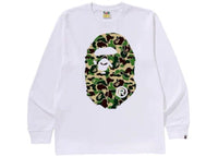 BAPE ABC Camo Big Ape Head L/S Tee White/Green