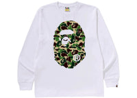 BAPE ABC Camo Big Ape Head L/S Tee White/Green