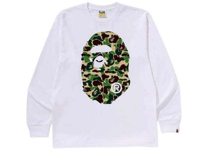 BAPE ABC Camo Big Ape Head L/S Tee White/Green - product view 2