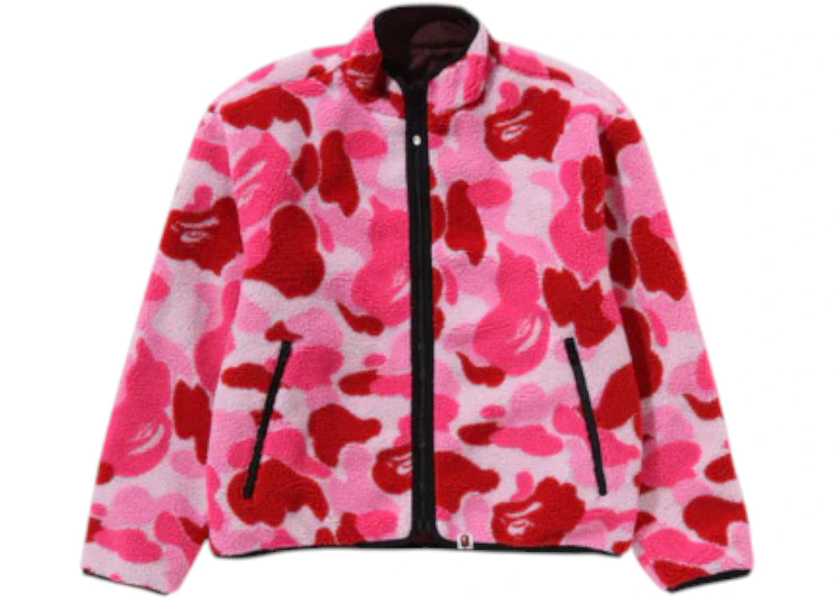 BAPE ABC Camo Boa Ripstop Reversible Jacket Pink - vue 360