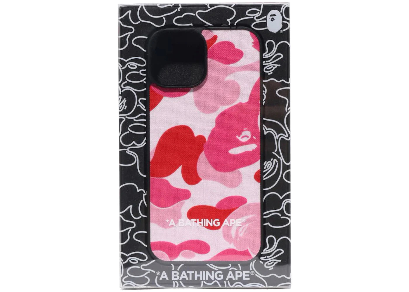 BAPE ABC Camo Cloth Fabric iPhone 15 Case Pink - vue secondaire A
