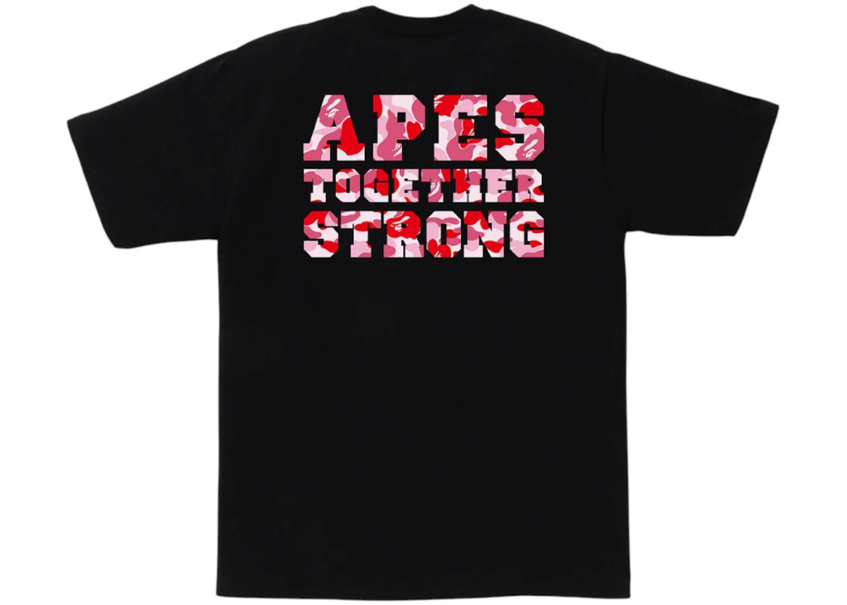 BAPE ABC Camo College ATS Tee Black/Pink - vue 360