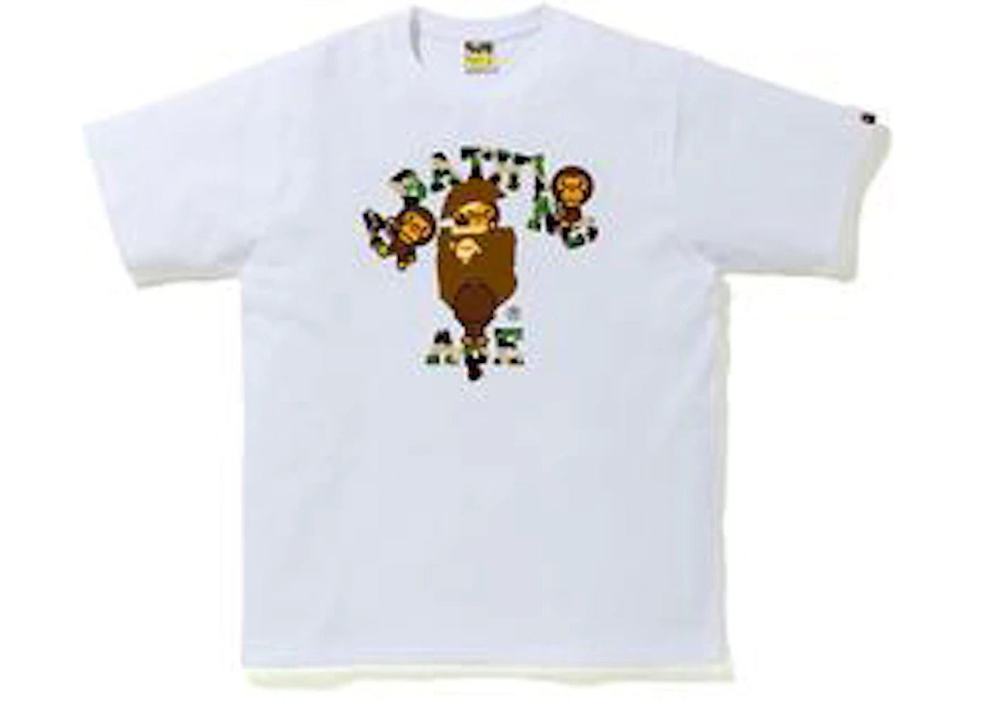 BAPE ABC Camo College Milo Tee White/Green - vue 360