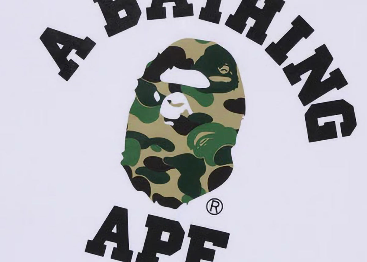 BAPE ABC Camo College Organic Cotton Tee White/Green - vue secondaire B