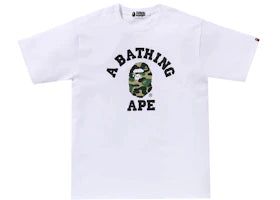 BAPE ABC Camo College Organic Cotton Tee White/Green