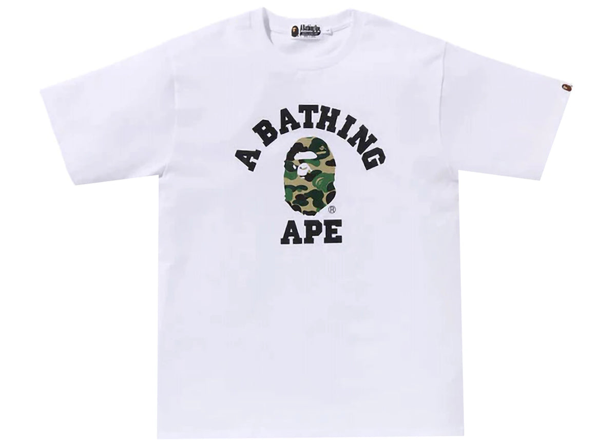 BAPE ABC Camo College Organic Cotton Tee White/Green - vue secondaire A