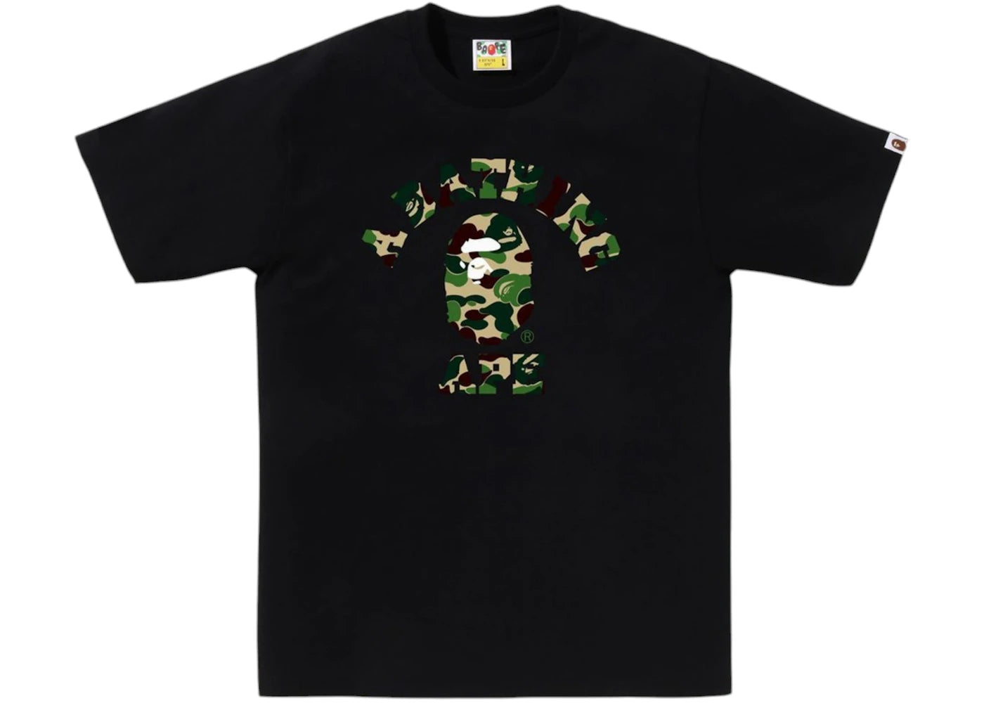 BAPE ABC Camo College (SS25) Tee Black/Green - vue 360
