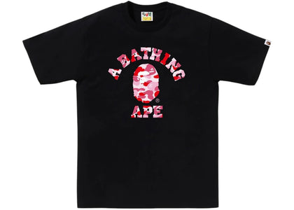 BAPE ABC Camo College (SS25) Tee Black/Pink - authentic BAPE product