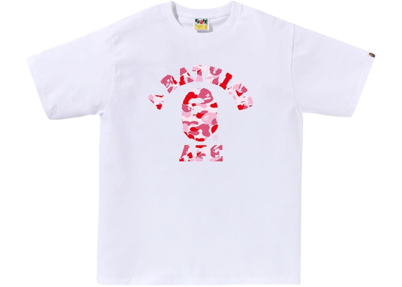 BAPE ABC Camo College (SS25) T-Shirt Weiß/Rosa - vue 360