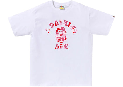 BAPE ABC Camo College (SS25) Tee White/Pink - authentic BAPE product