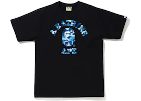 BAPE ABC Camo College Tee (SS21) Black/Blue - vue 360