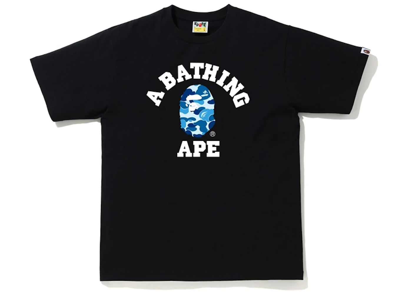 BAPE ABC Camo College Tee Black/Blue - vue 360