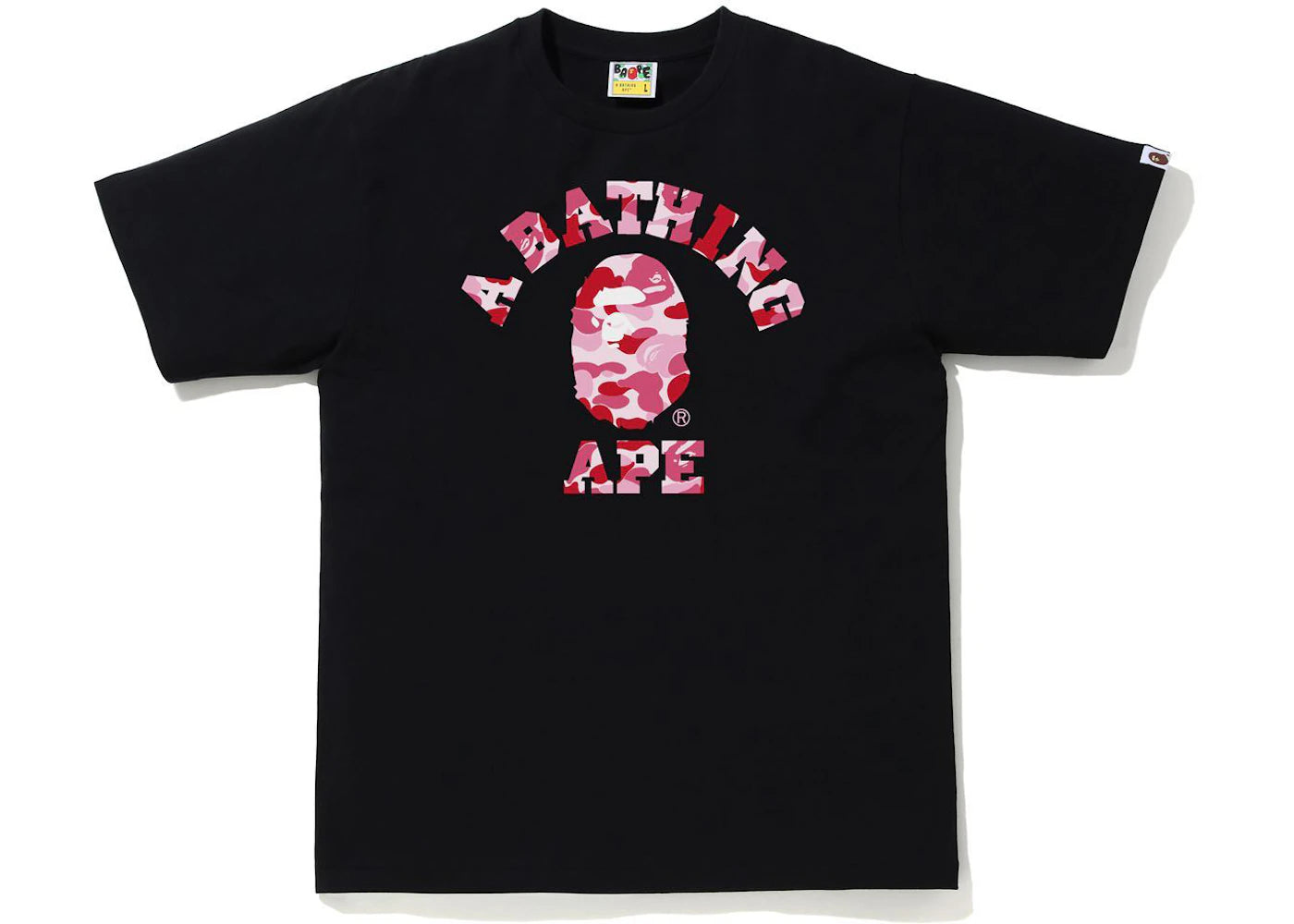 BAPE ABC Camo College Tee (SS21) Black/Pink - vue 360