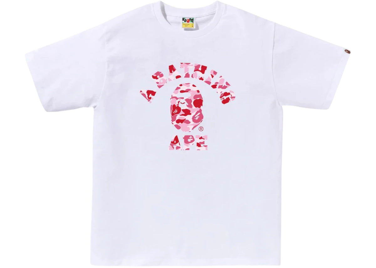 BAPE ABC Camo College Tee (FW25) White/Pink - vue secondaire A