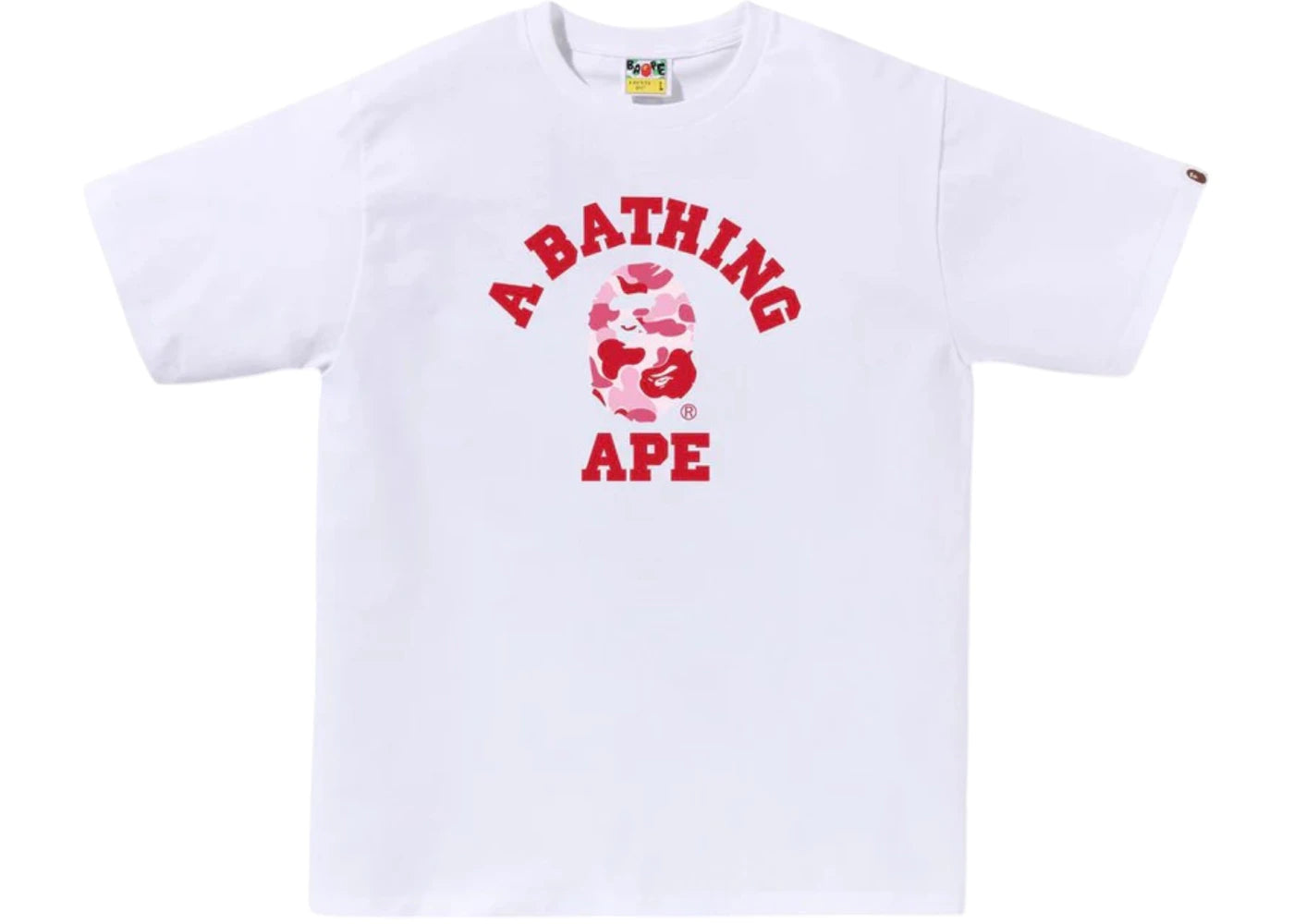 BAPE ABC Camo College Tee (SS25) White/Pink