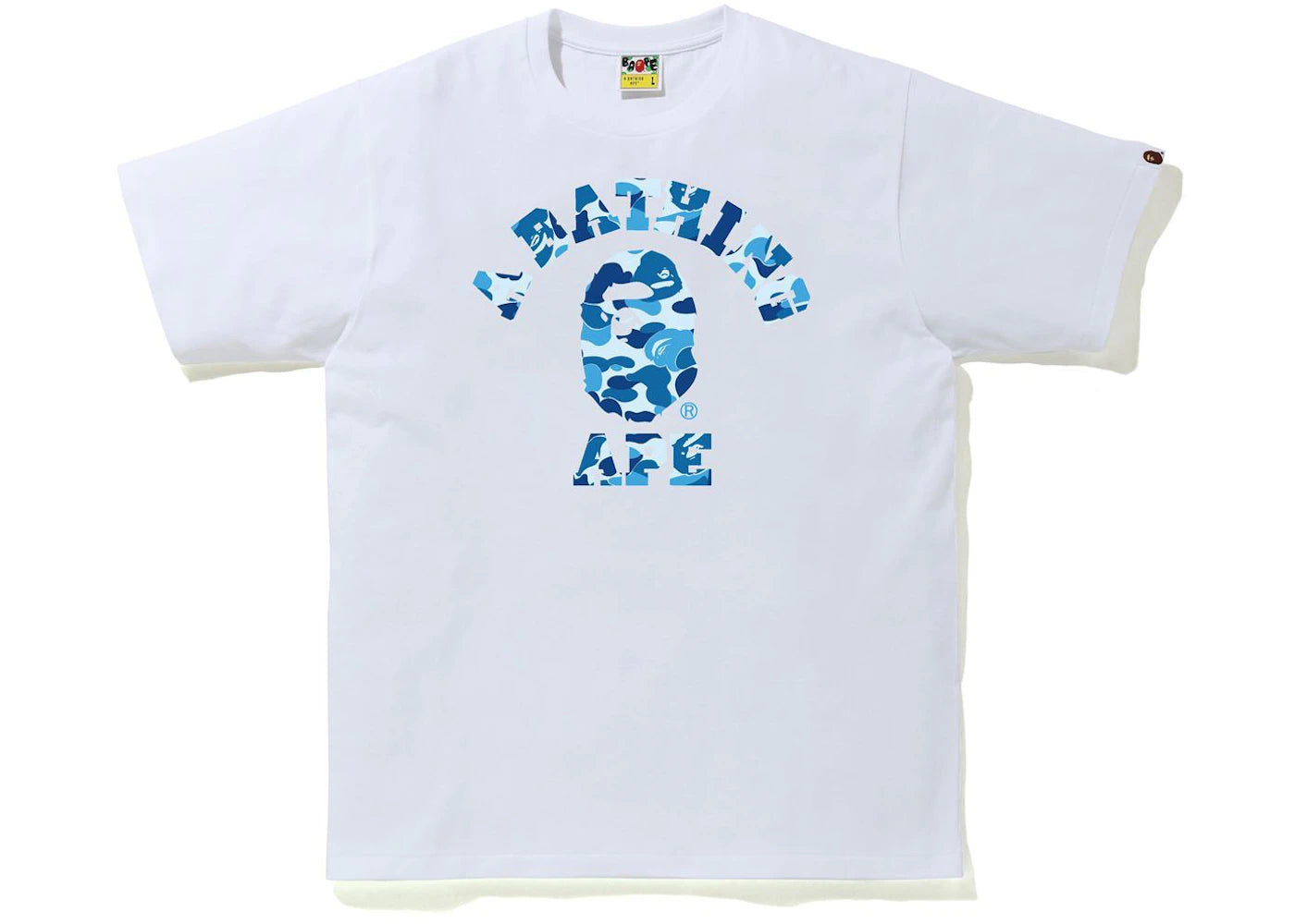 BAPE ABC Camo College Tee (SS21) White/Blue - vue 360