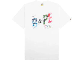 BAPE ABC Camo Crazy Bape Sta Logo Tee White - vue 360