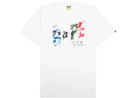 BAPE ABC Camo Crazy Bape Sta Logo Tee White