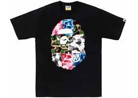 BAPE ABC Camo Crazy Big Ape Head Tee Black - vue 360