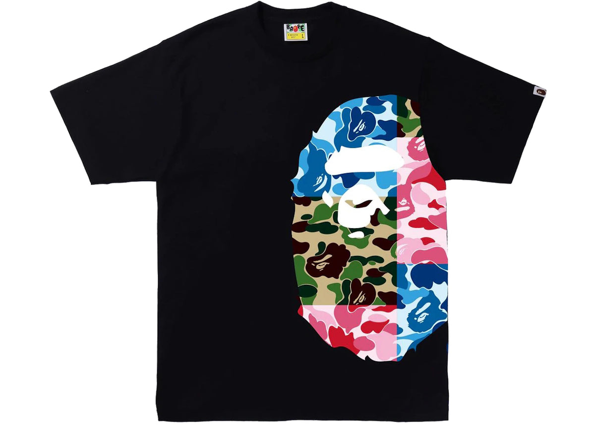 BAPE ABC Camo Crazy Side Big Ape Head Tee Black - vue secondaire A