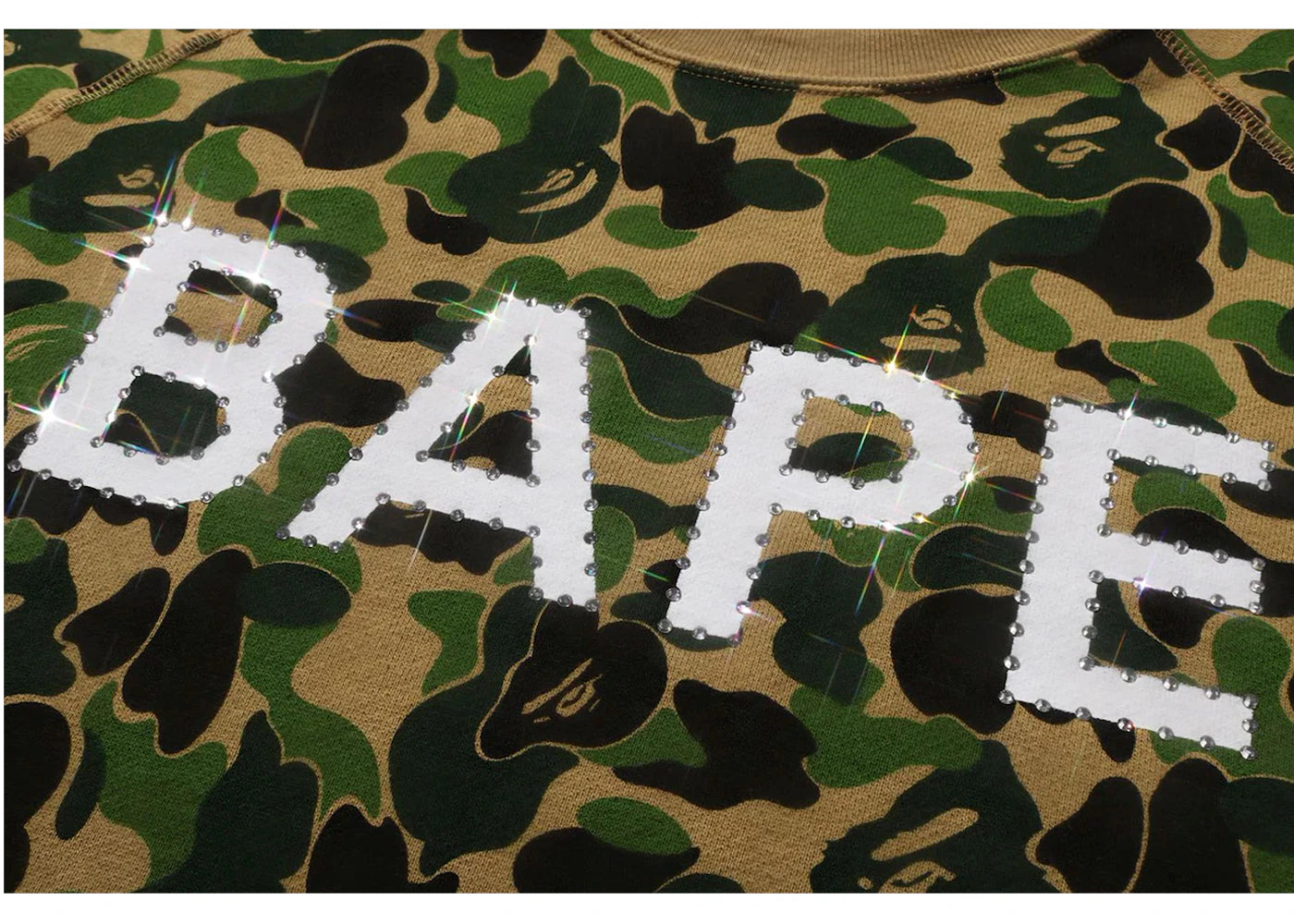 BAPE ABC Camo Crystal Stone Crewneck Green - vue secondaire B