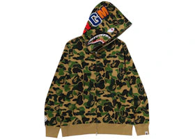 BAPE ABC Camo Crystal Stone Shark Full Zip Hoodie Green