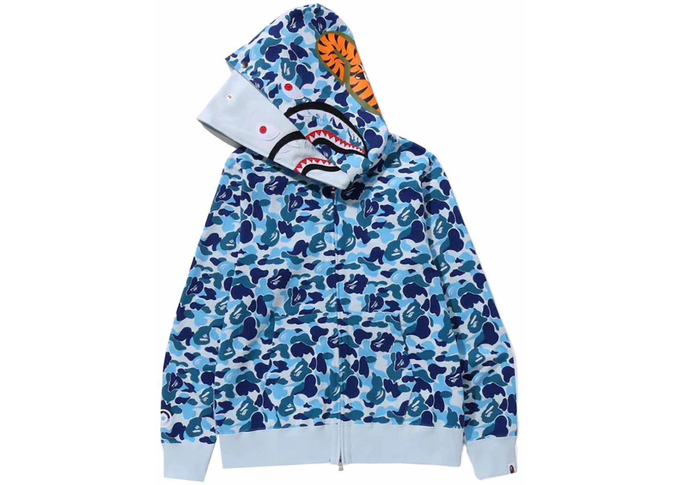 BAPE ABC Camo Double Shark Full Zip Hoodie (FW23) Blue - vue secondaire B