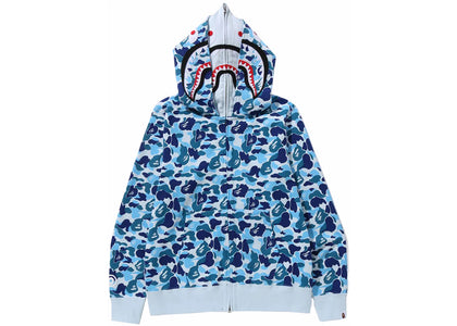 BAPE ABC Camo Double Shark Full Zip Hoodie (FW23) Blue - authentic BAPE apparel