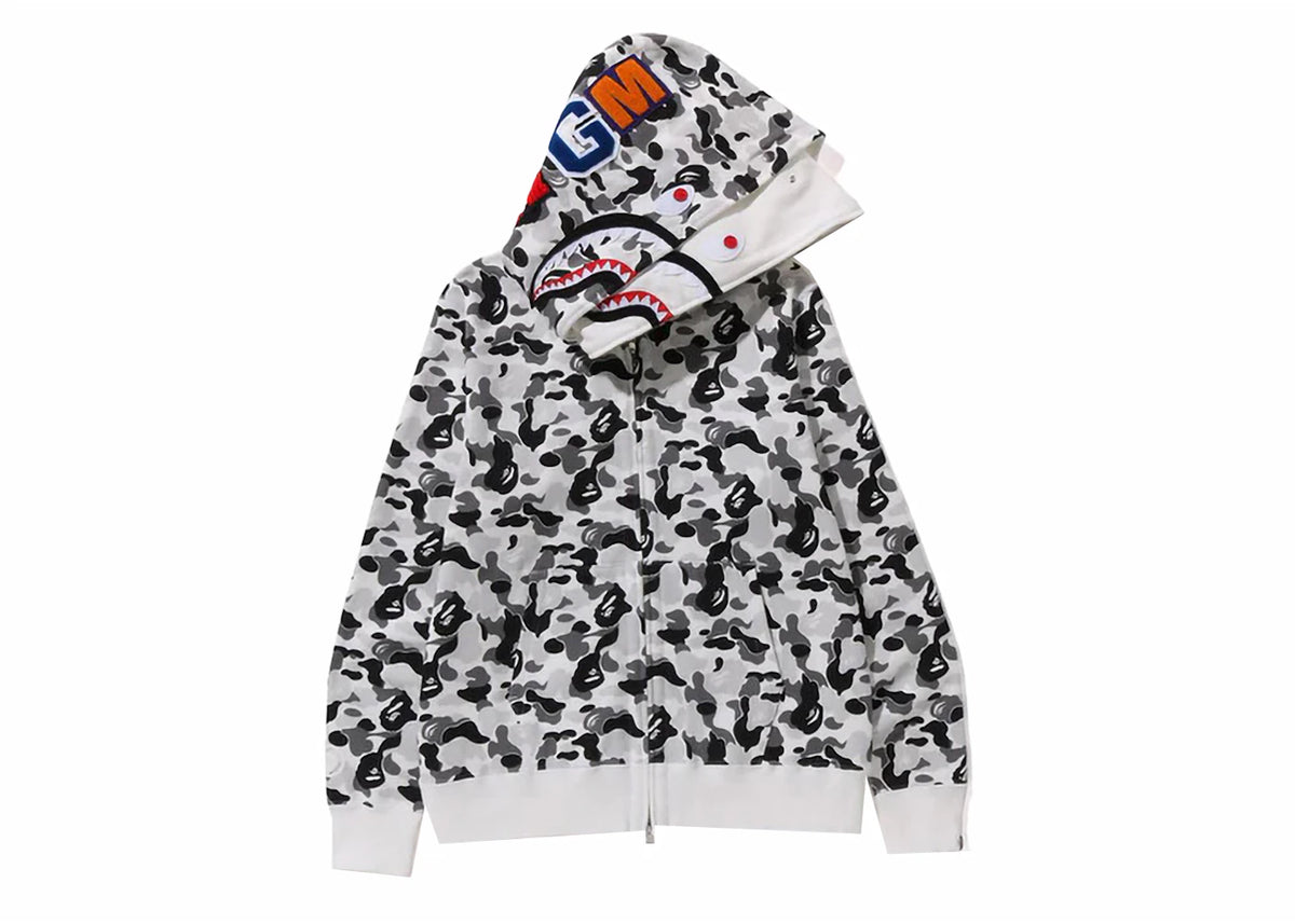 BAPE ABC Camo Double Shark Full Zip Hoodie (FW23) Grey - vue secondaire A