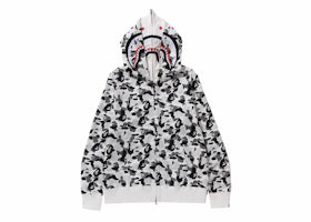 BAPE ABC Camo Double Shark Full Zip Hoodie (FW23) Grey - authentic BAPE apparel