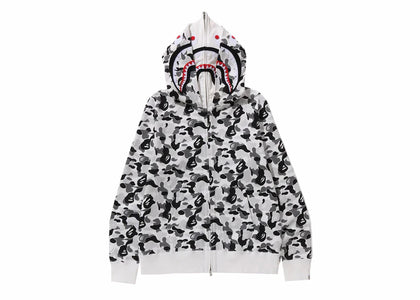 BAPE ABC Camo Double Shark Full Zip Hoodie (FW23) Grey - apparel view 2