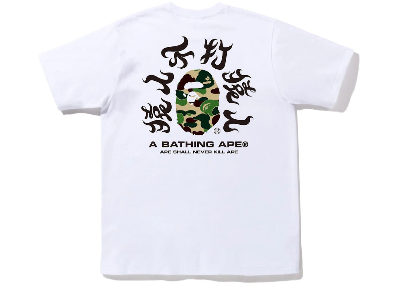 BAPE ABC Camo Kanji Tee (SS22) White Green - vue 360