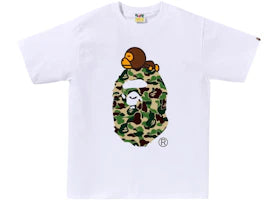 BAPE ABC Camo Milo On Big Ape Tee (SS25) White/Green - vue 360
