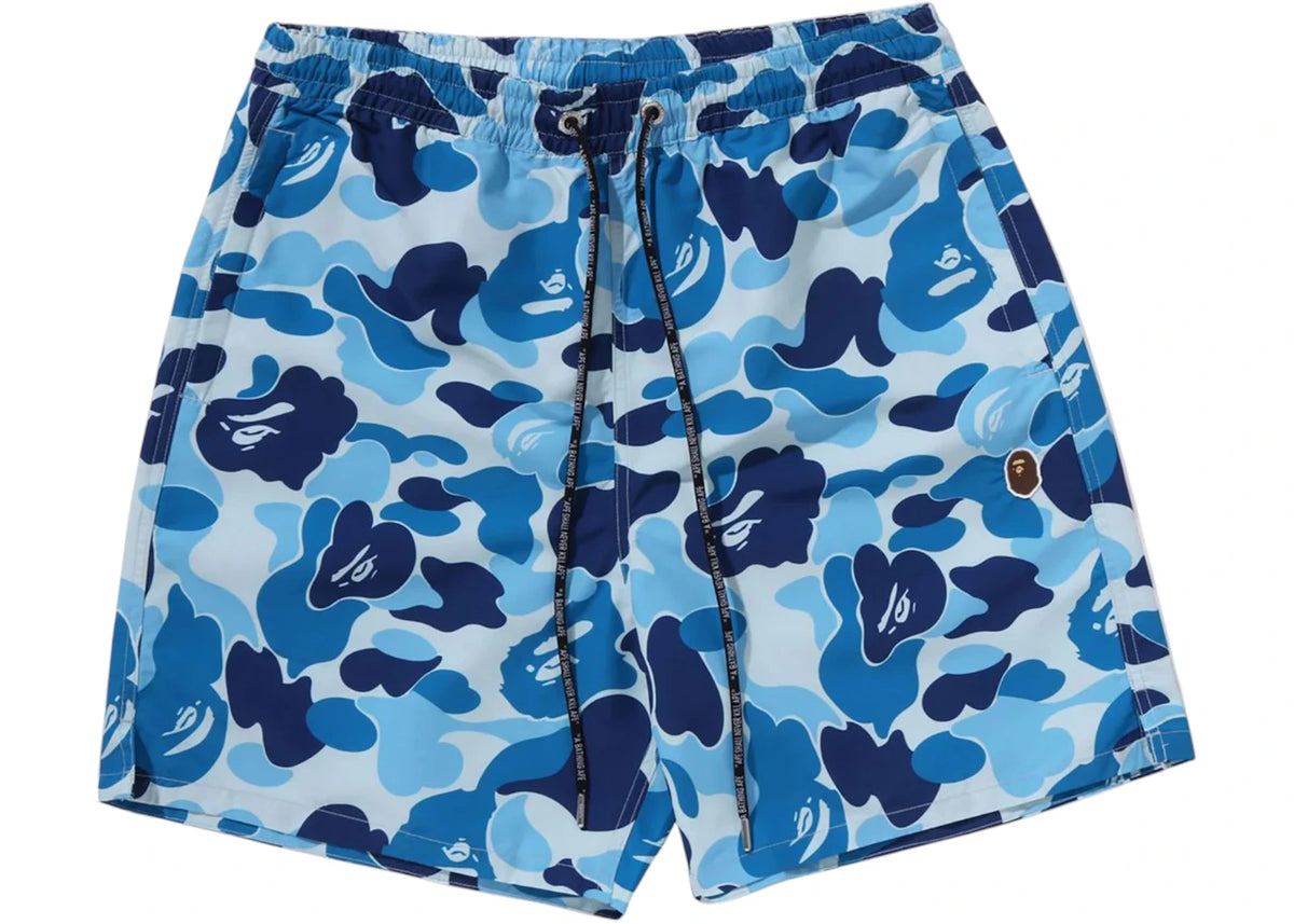 BAPE ABC Camo One Point Relaxed Fit Water Shorts Blue - vue secondaire A