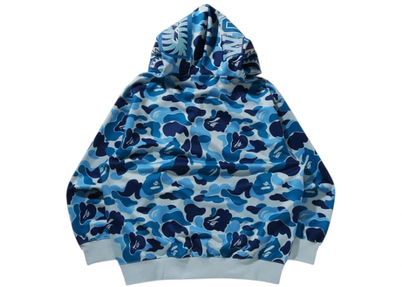 BAPE ABC Camo Rayon Relaxed Fit Shark Full Zip Hoodie Blue - vue secondaire B