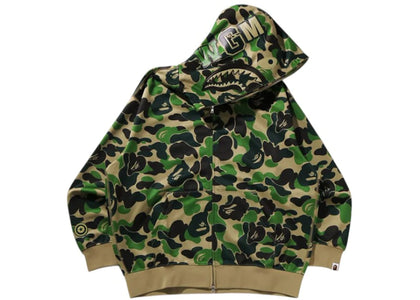 BAPE ABC Camo Rayon Relaxed Fit Shark Full Zip Hoodie Green - apparel view 2