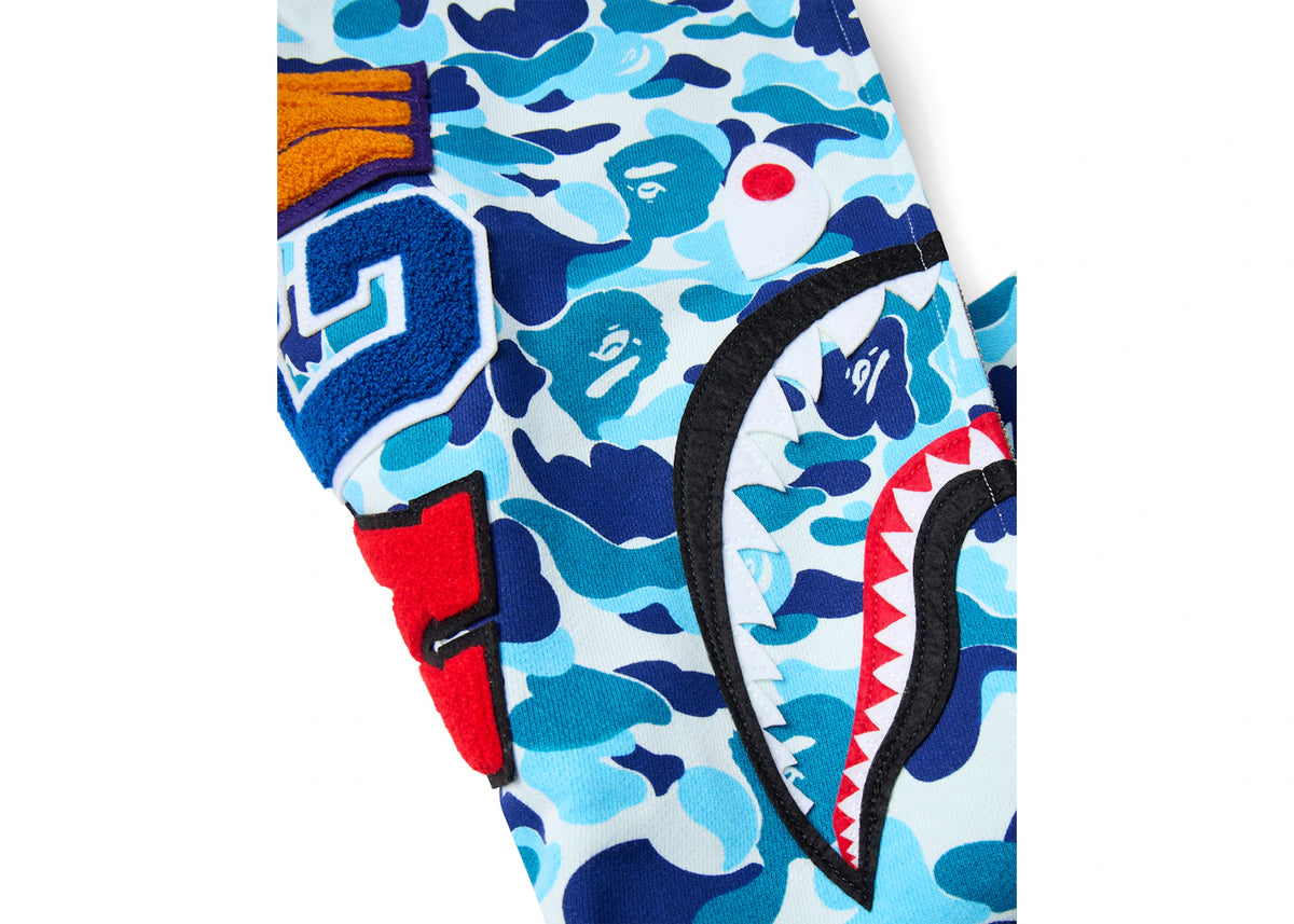 BAPE ABC Camo Shark Kapuzenpullover mit durchgehendem Reißverschluss, Blau - vue secondaire B