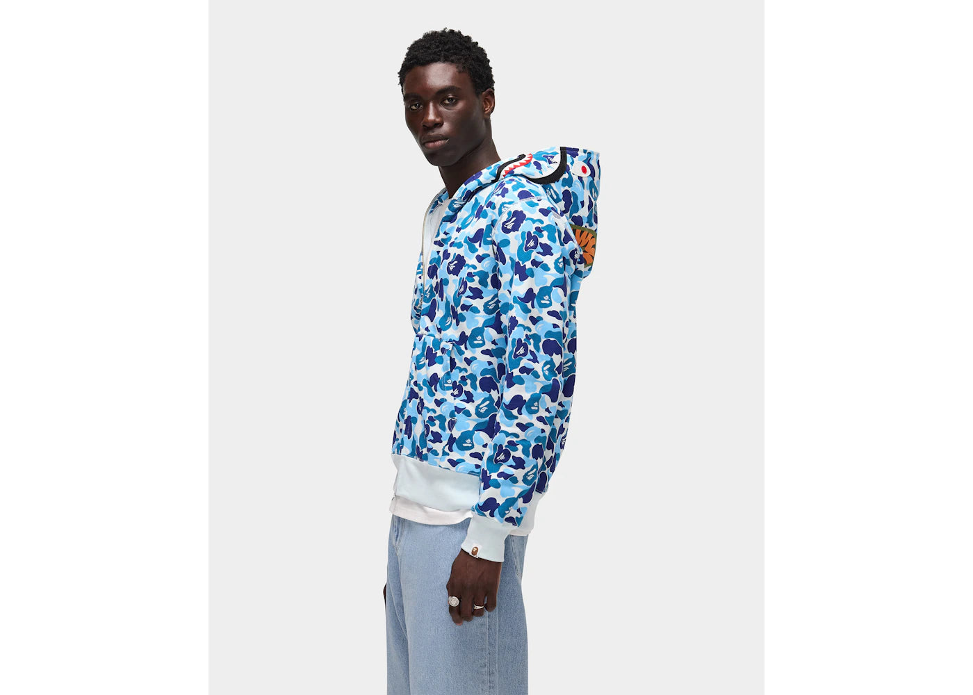 BAPE ABC Camo Shark Full Zip Hoodie Blue