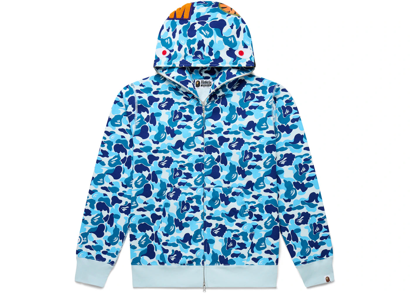 BAPE ABC Camo Shark Full Zip Hoodie Blue - vue 360