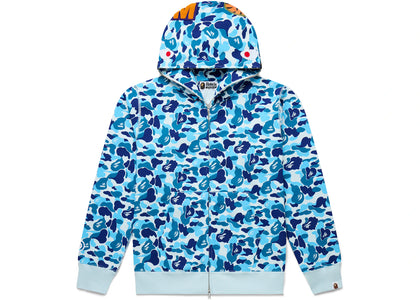 BAPE ABC Camo Shark Full Zip Hoodie Blue - authentic BAPE apparel