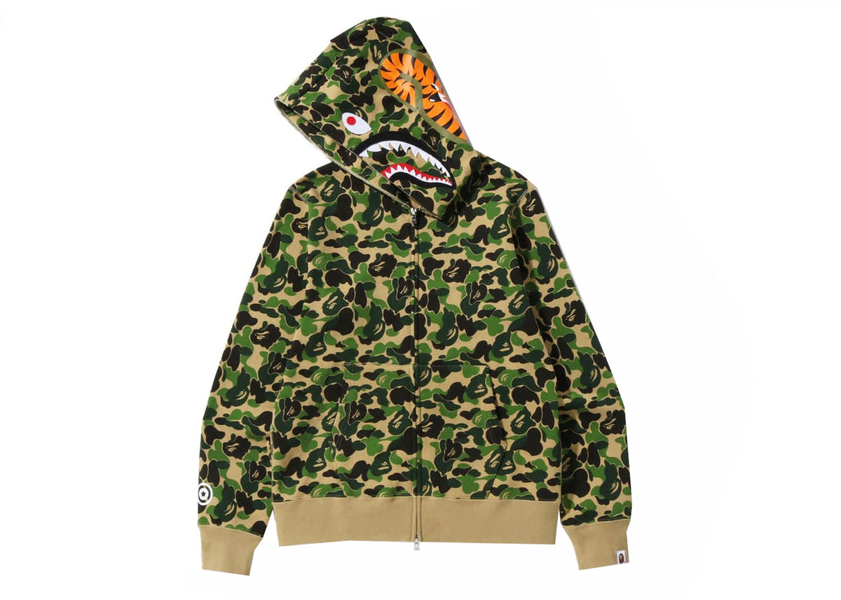 BAPE ABC Camo Shark Full Zip Hoodie Green - vue secondaire B