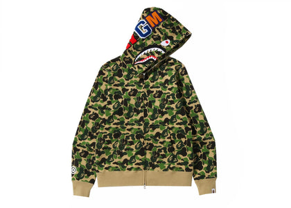 BAPE ABC Camo Shark Full Zip Hoodie Green - apparel view 2