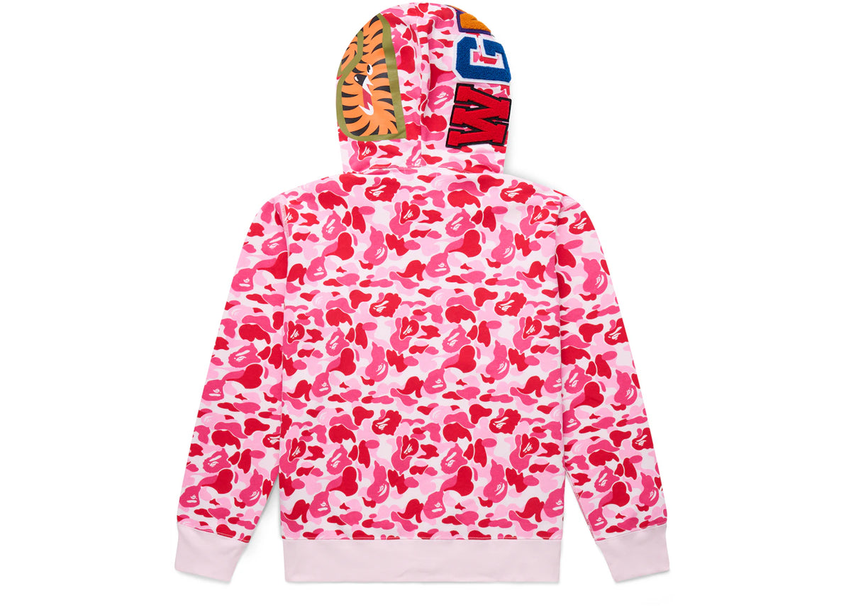 BAPE ABC Camo Shark Full Zip Hoodie Pink - vue secondaire B